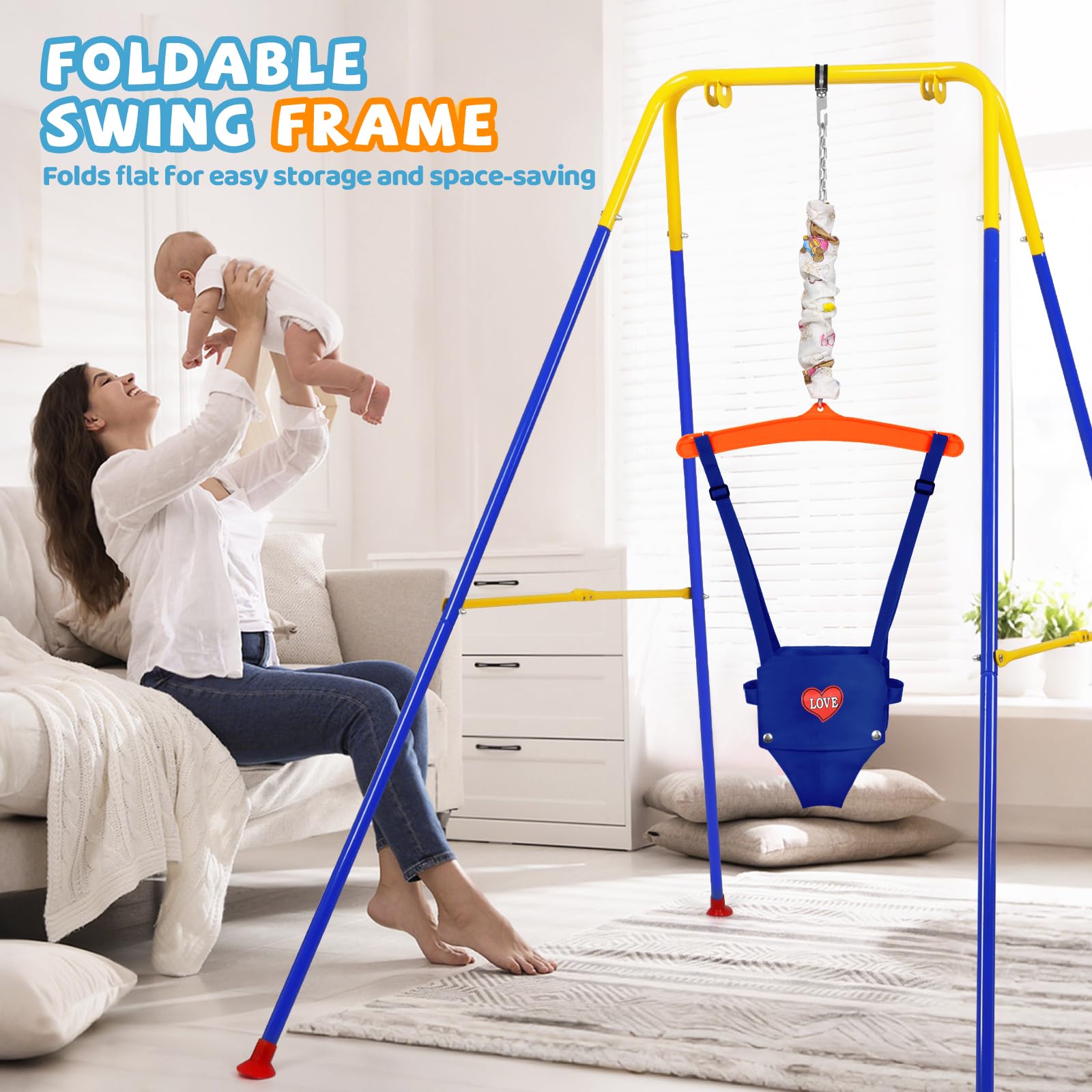 Portable outdoor baby activity center in blue