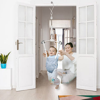 Hi Suyi Baby Door Jumper showing sturdy door frame clamp