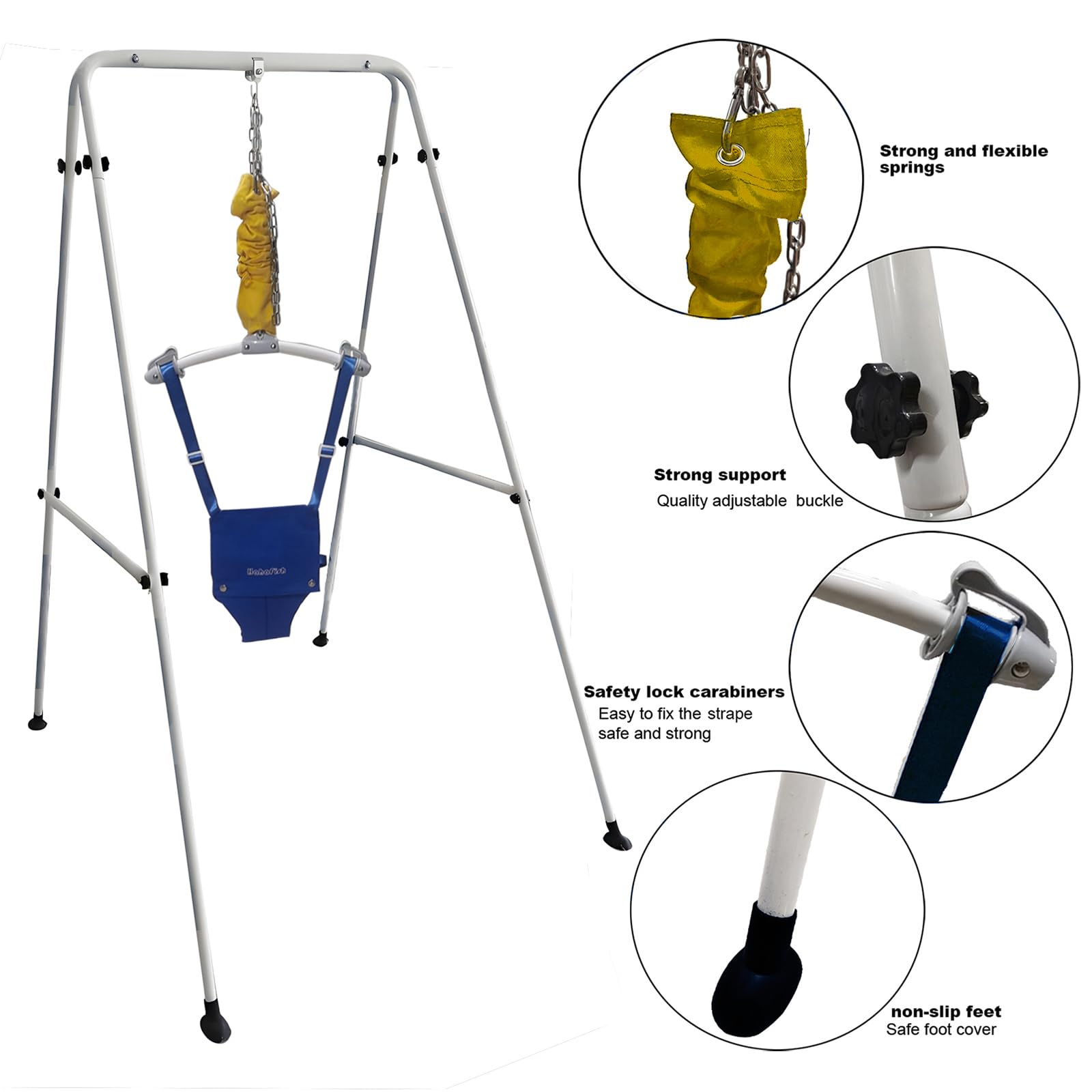 Lakid baby bouncer metal stand construction and base stability