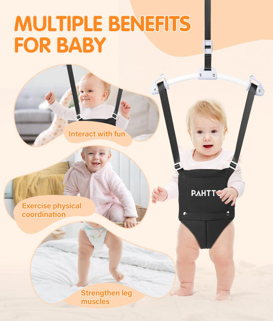 Close up of Pahtto baby door jumper adjustable safety straps