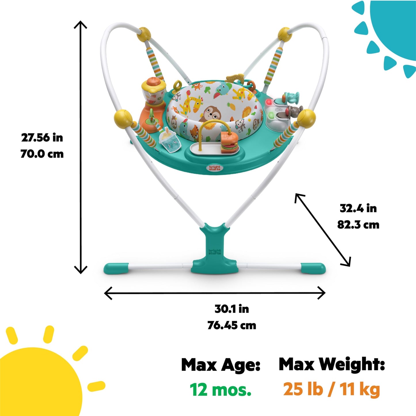 Detail of Bright Starts baby jumper spinning blender toy