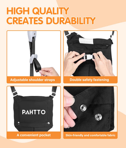 Detailed view of the ergonomic seat and harness for baby