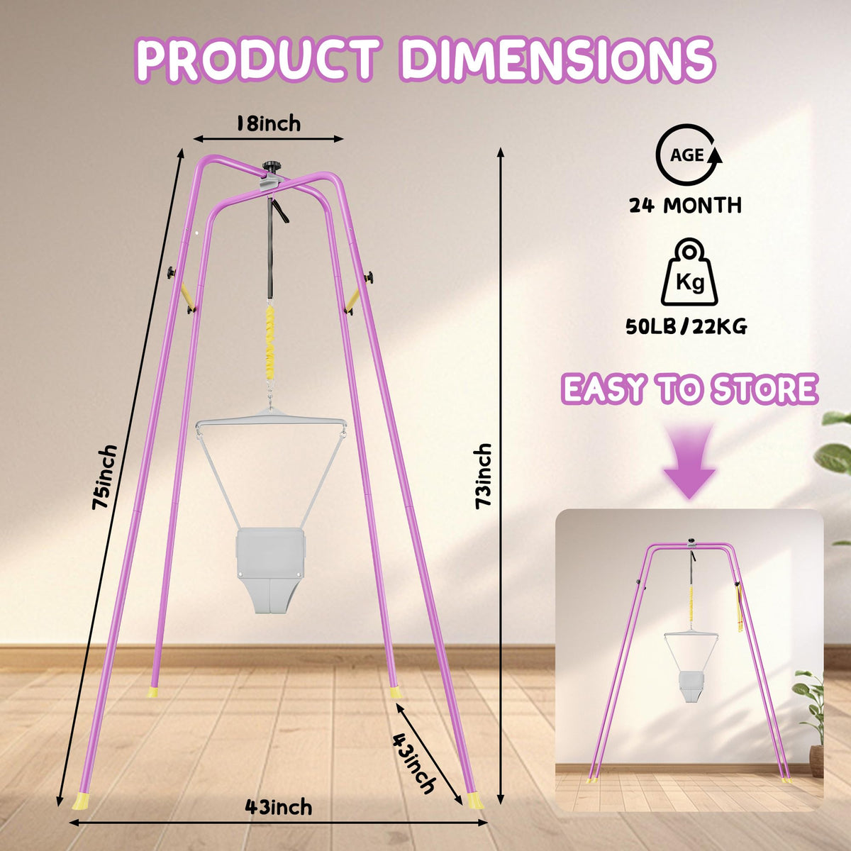 EL&IT Wings baby bouncer steel frame with anti slip rubber feet