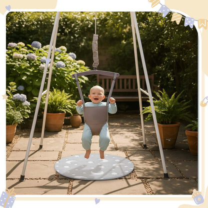 Top view of Nuanchu soft plush mat for doorway jumper