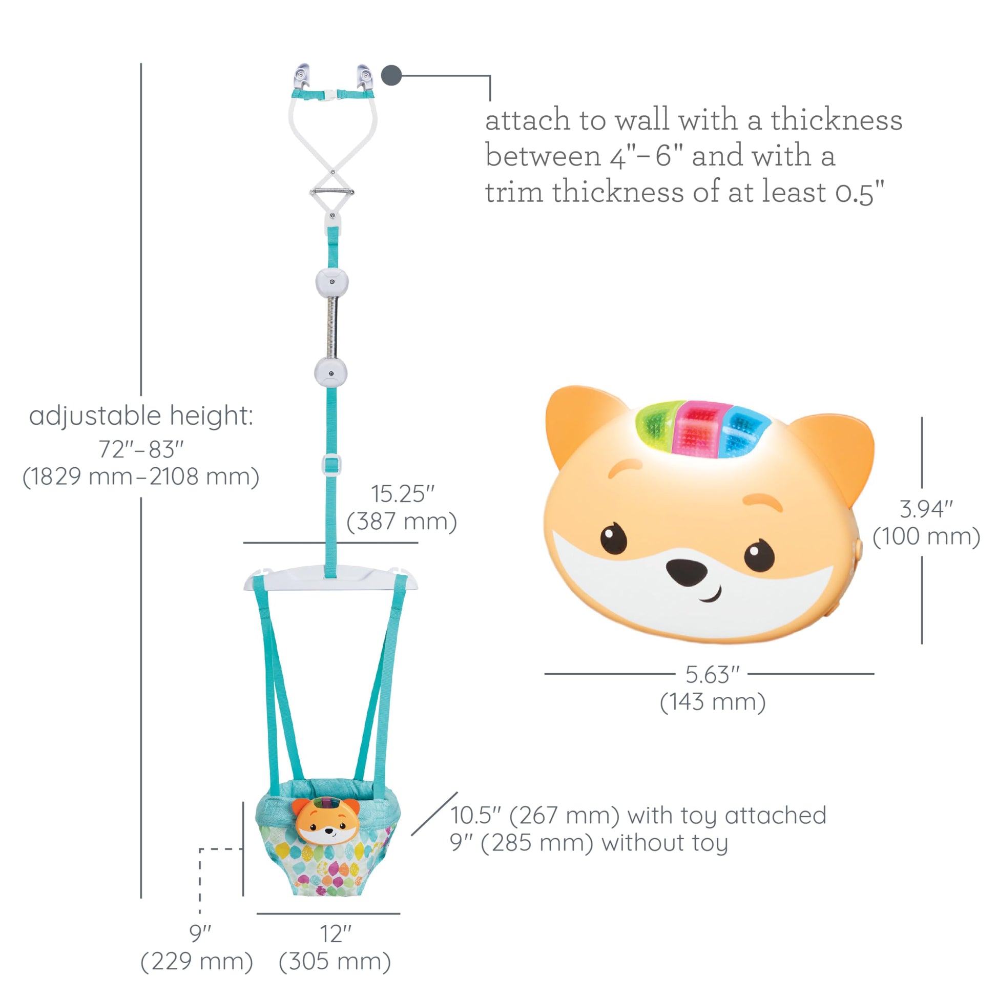 Baby using Infantino 2-in-1 doorway jumper in home setting