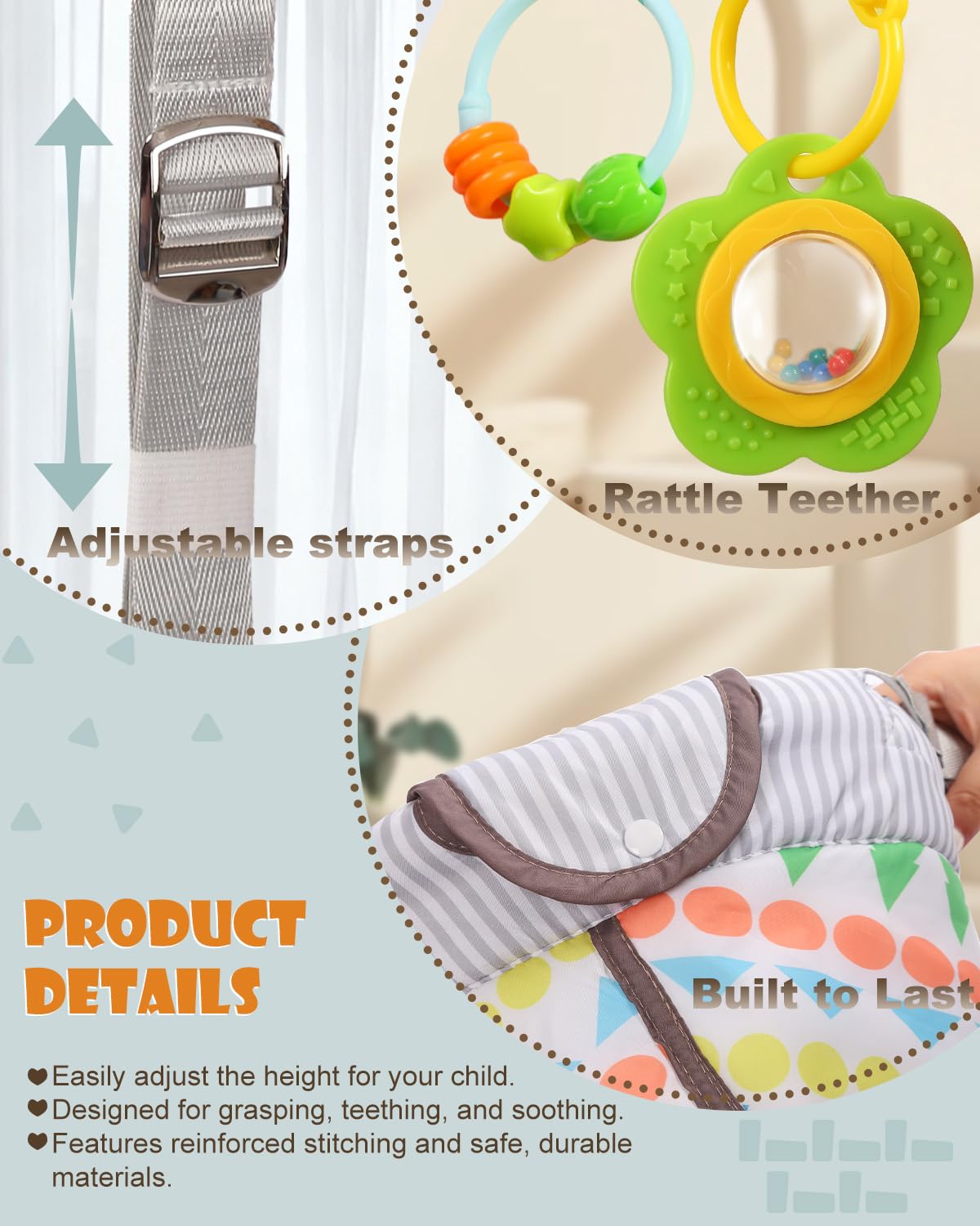 G Taleco Gear infant bouncer with adjustable strap system