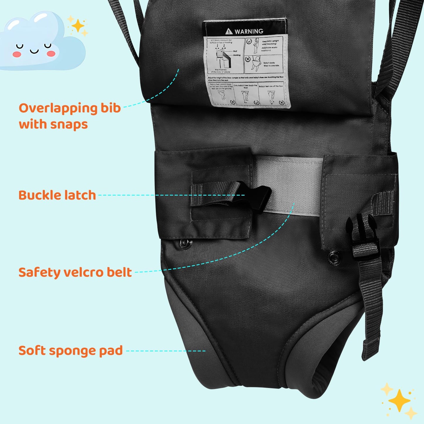 Cowiewie infant walking harness function close up