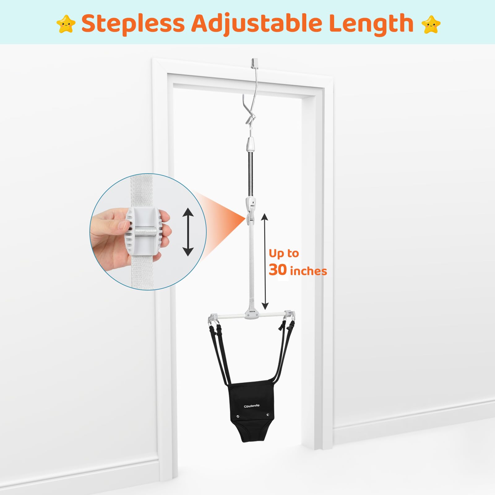 Cowiewie baby jumper height adjustment mechanism