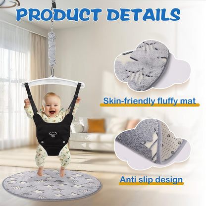 Infant using G Taleco Gear adjustable chain baby jumper
