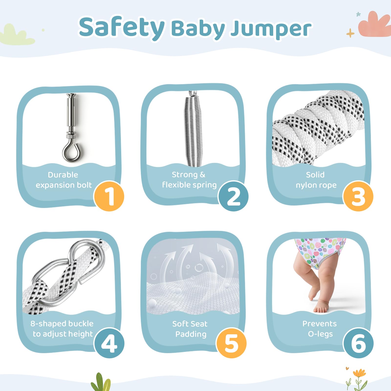 Slevoo baby activity bouncer secure hardware