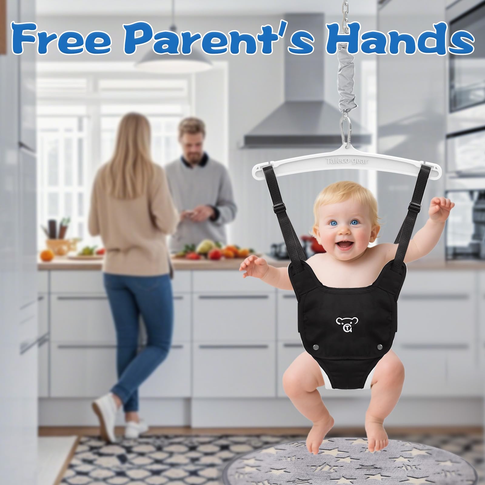 Baby jumper with soft rug for indoor play by G Taleco Gear
