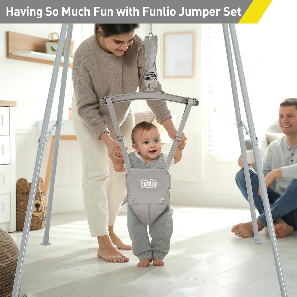 Funlio infant jumper showing adjustable chain mechanism