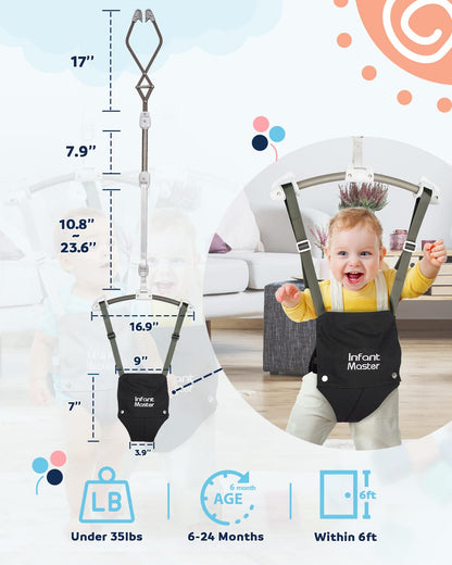 Close up of soft seat bag for Infant Master jumper