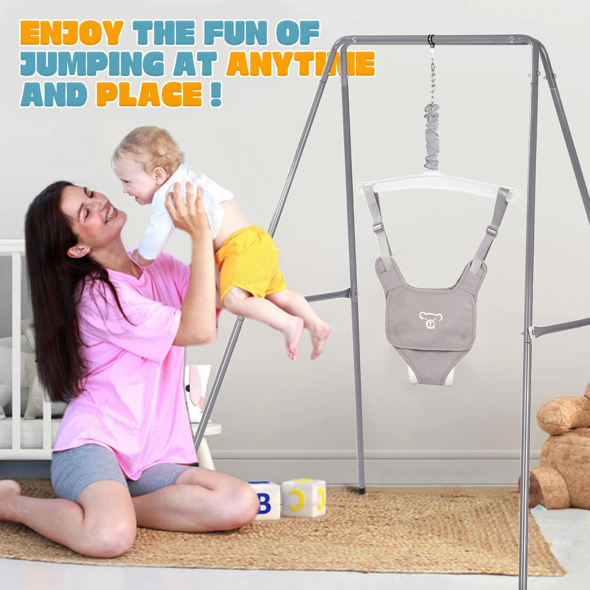 G Taleco Gear standing bouncer utilized in an outdoor setting