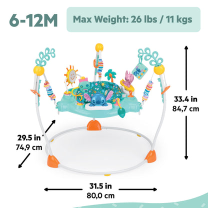 Sturdy base and design of Disney Stitch baby jumper