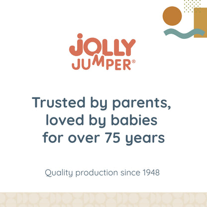 Child safely bouncing in an authentic Jolly Jumper with stand