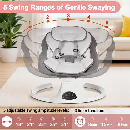 Close up of Dearest Baby swing smart touch control panel