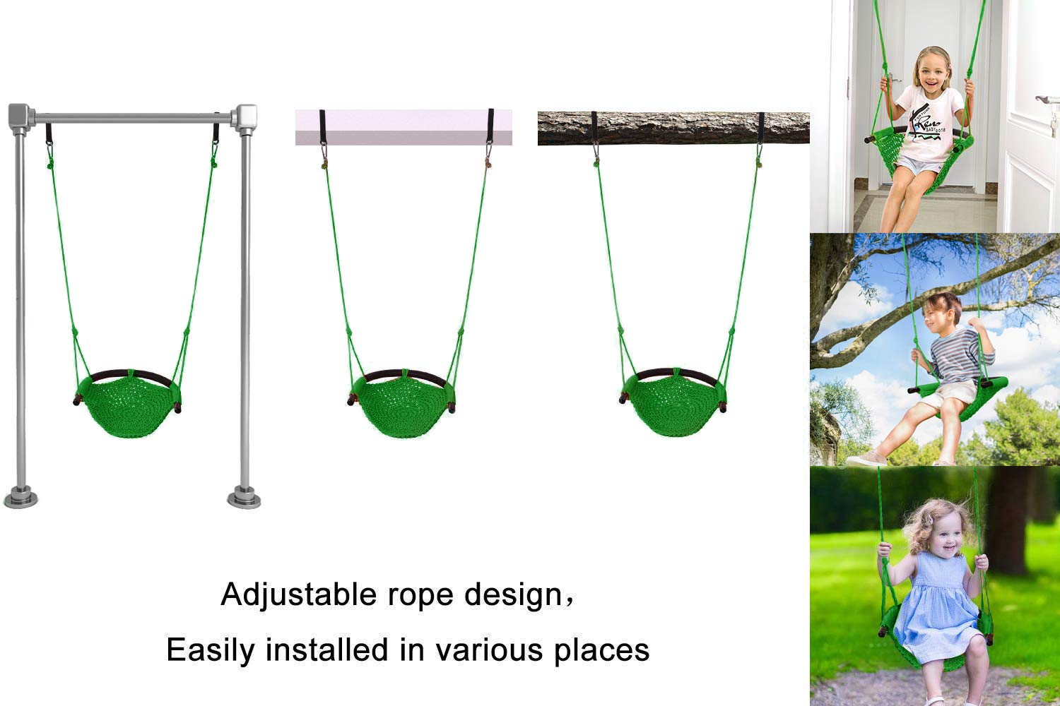 Adjustable rope length mechanism for JKsmart swing