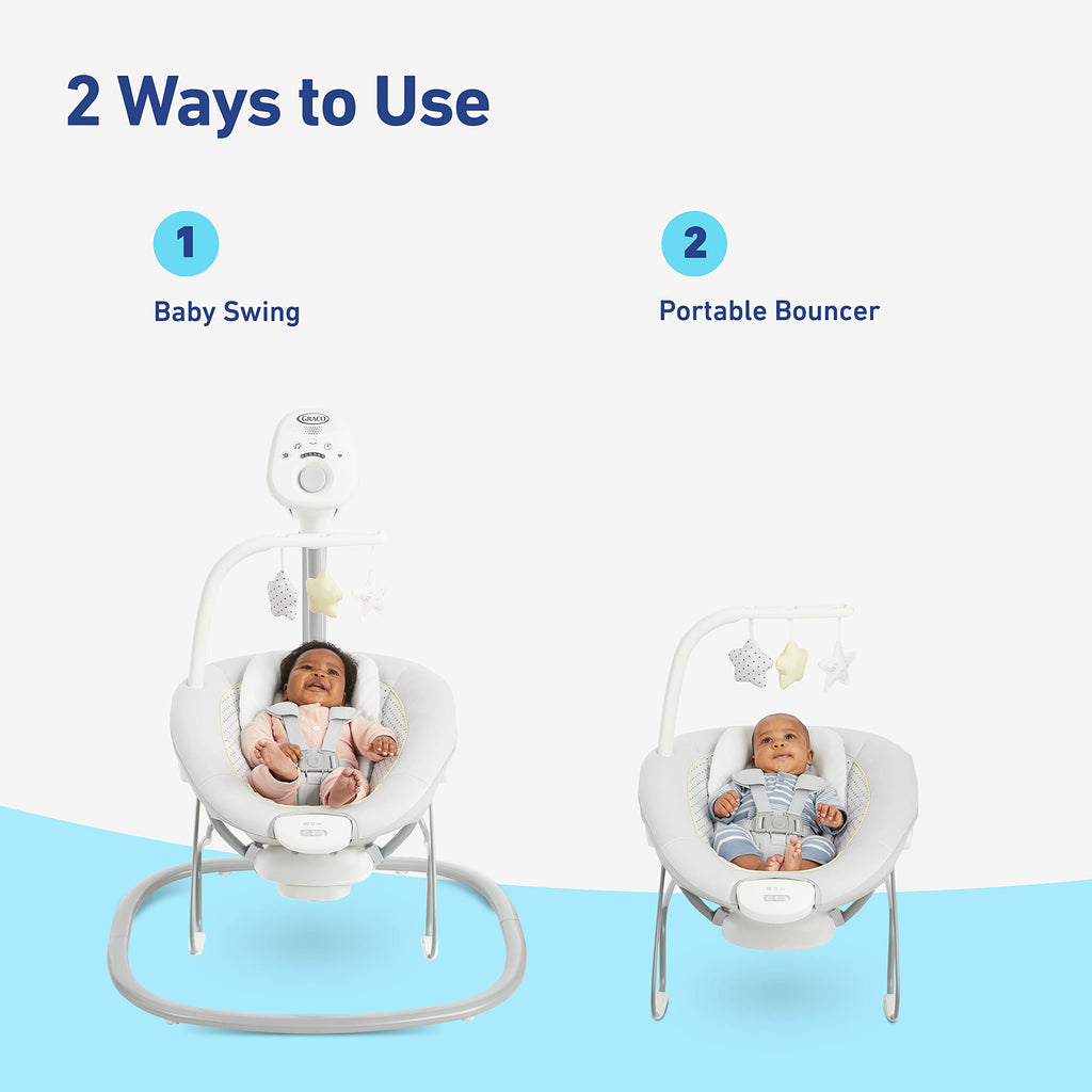 Graco sway2me swing frame with detachable bouncer seat attached