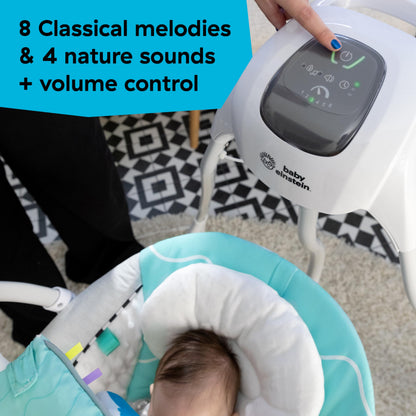 Baby Einstein swing with control panel visible