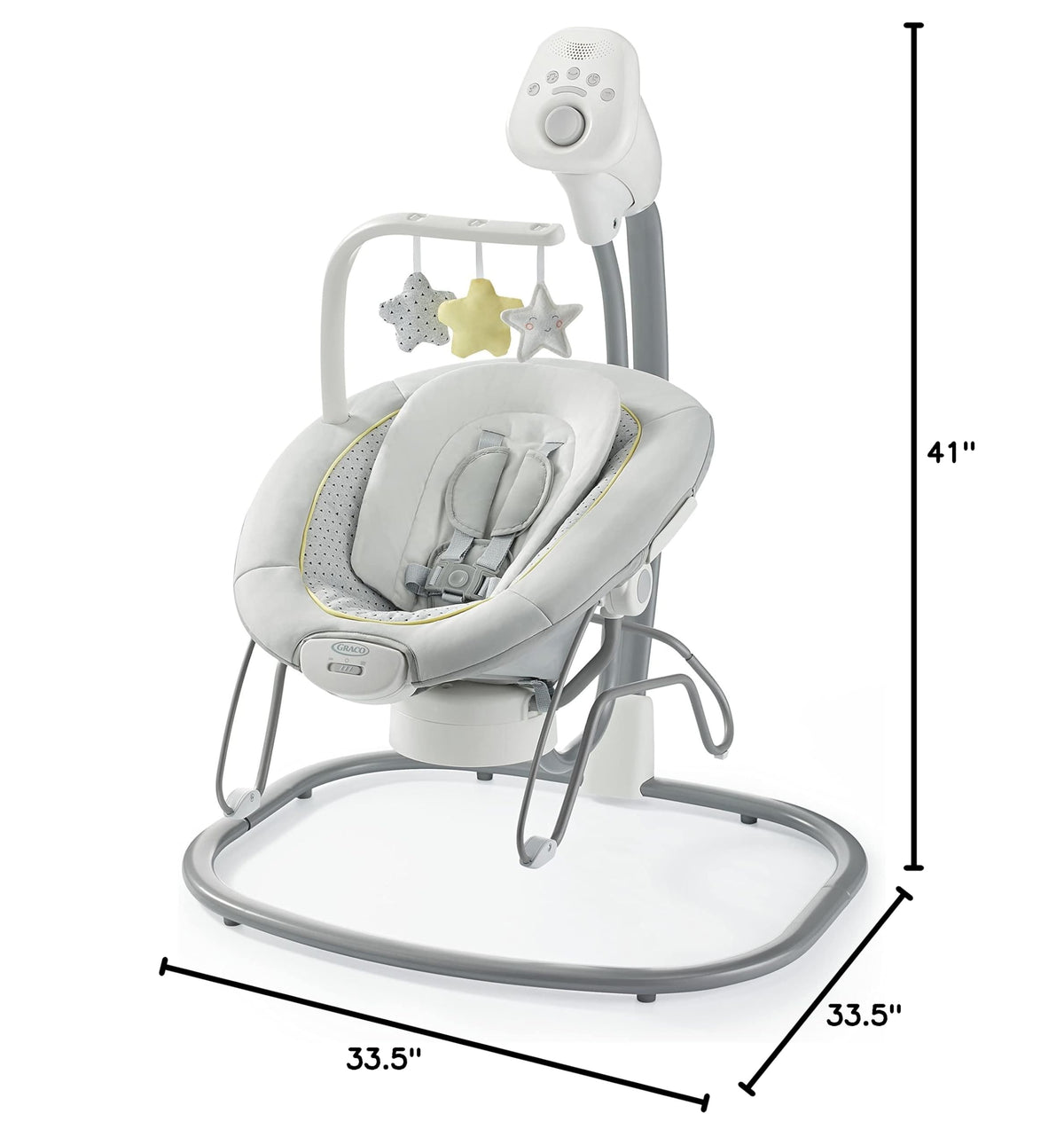 Graco sway2me baby swing body support cushion and harness detail