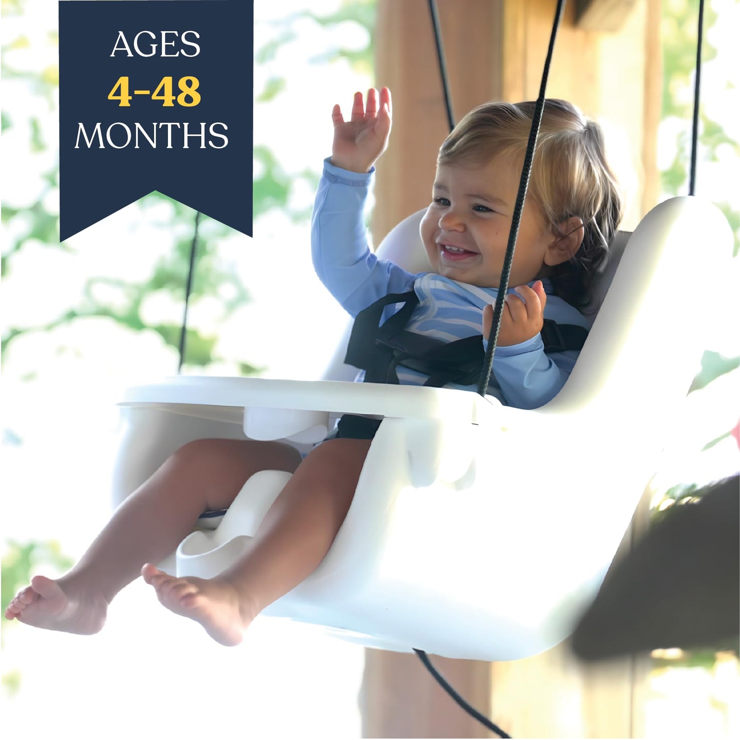 Searock toddler swing with 5-point harness system