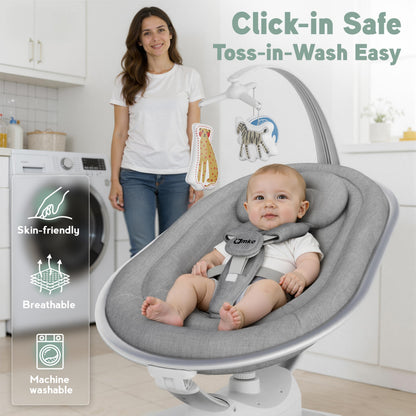 Amke luxury electric swing in a nursery setting
