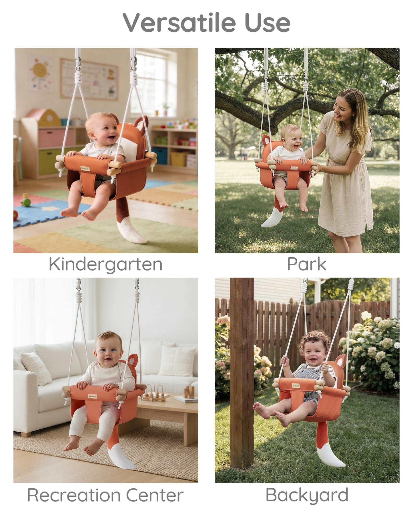 AskCat baby swing installed in nursery interior