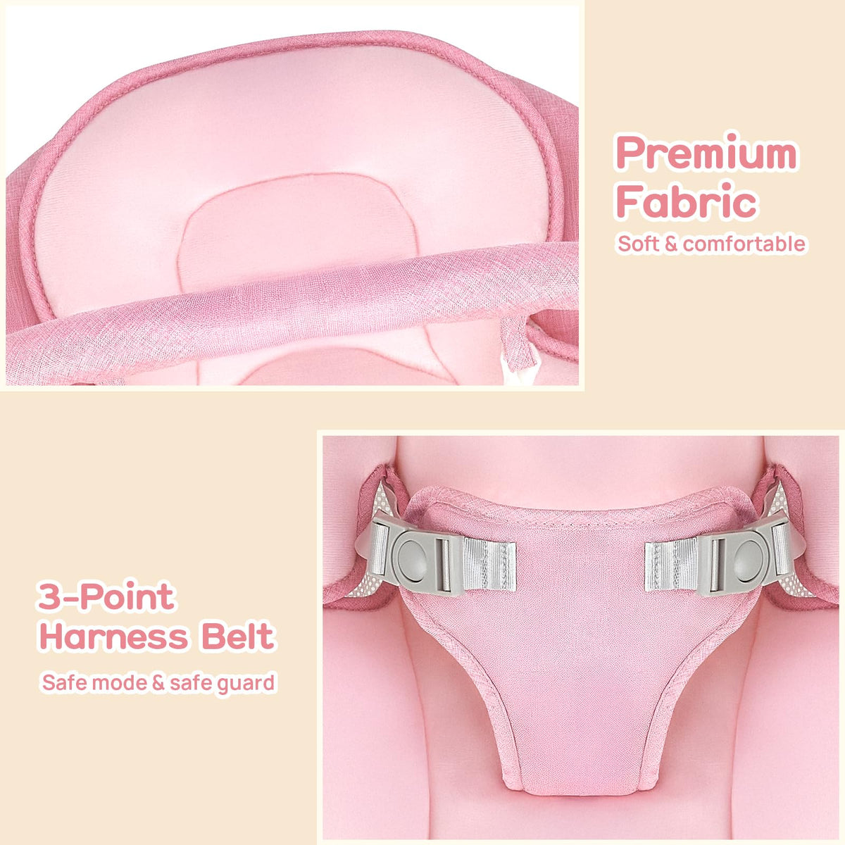 Harppa portable baby rocker side profile view