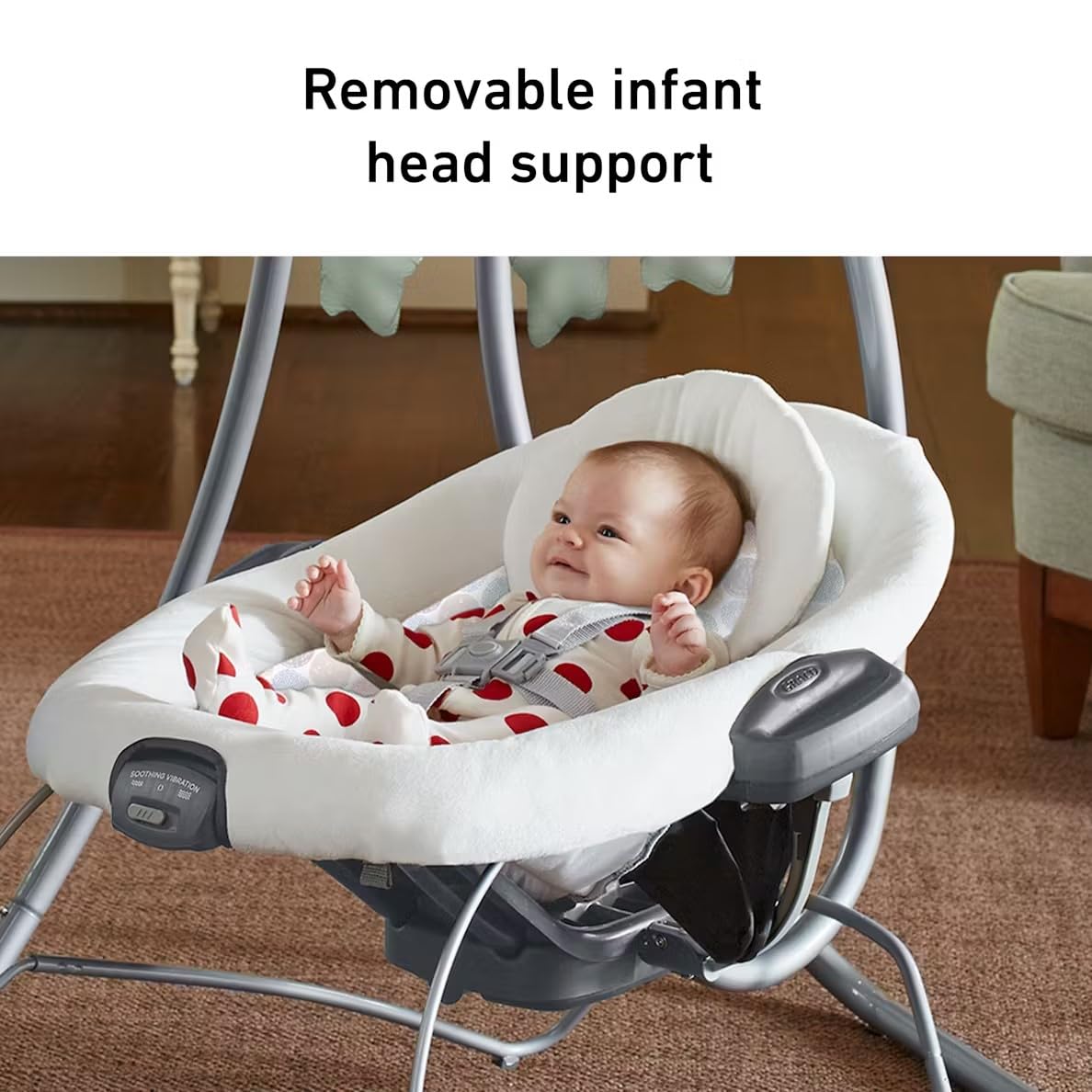 Graco Simple Sway 2-In-1 Swing And Bouncer Emersyn lifestyle setting in a nursery room
