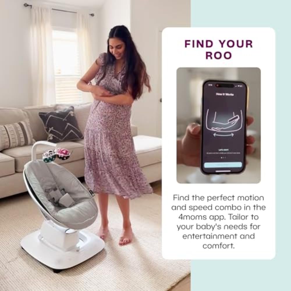 4moms baby rocker removable machine washable fabric texture