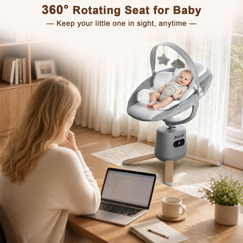 Control panel and remote control interface for the smart baby swing