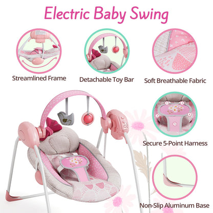 Close up of 5 speed control panel on baby swing