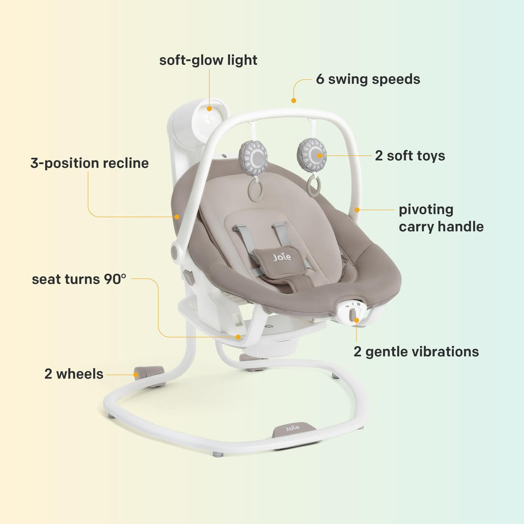Joie Miso baby swing control panel and speed settings close-up