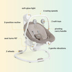 Joie Miso baby swing control panel and speed settings close-up