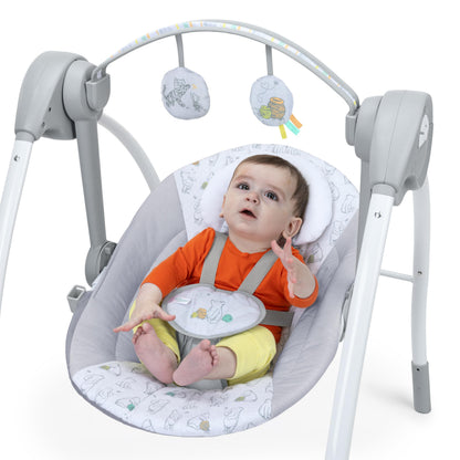 Bright Starts baby swing side profile for nursery setting
