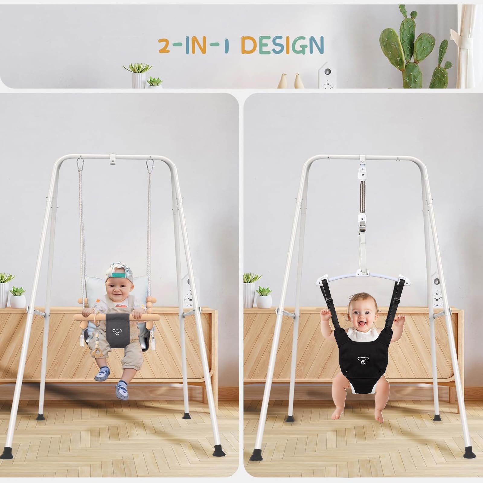 Ragozonery baby jumper and swing set indoor nursery setup