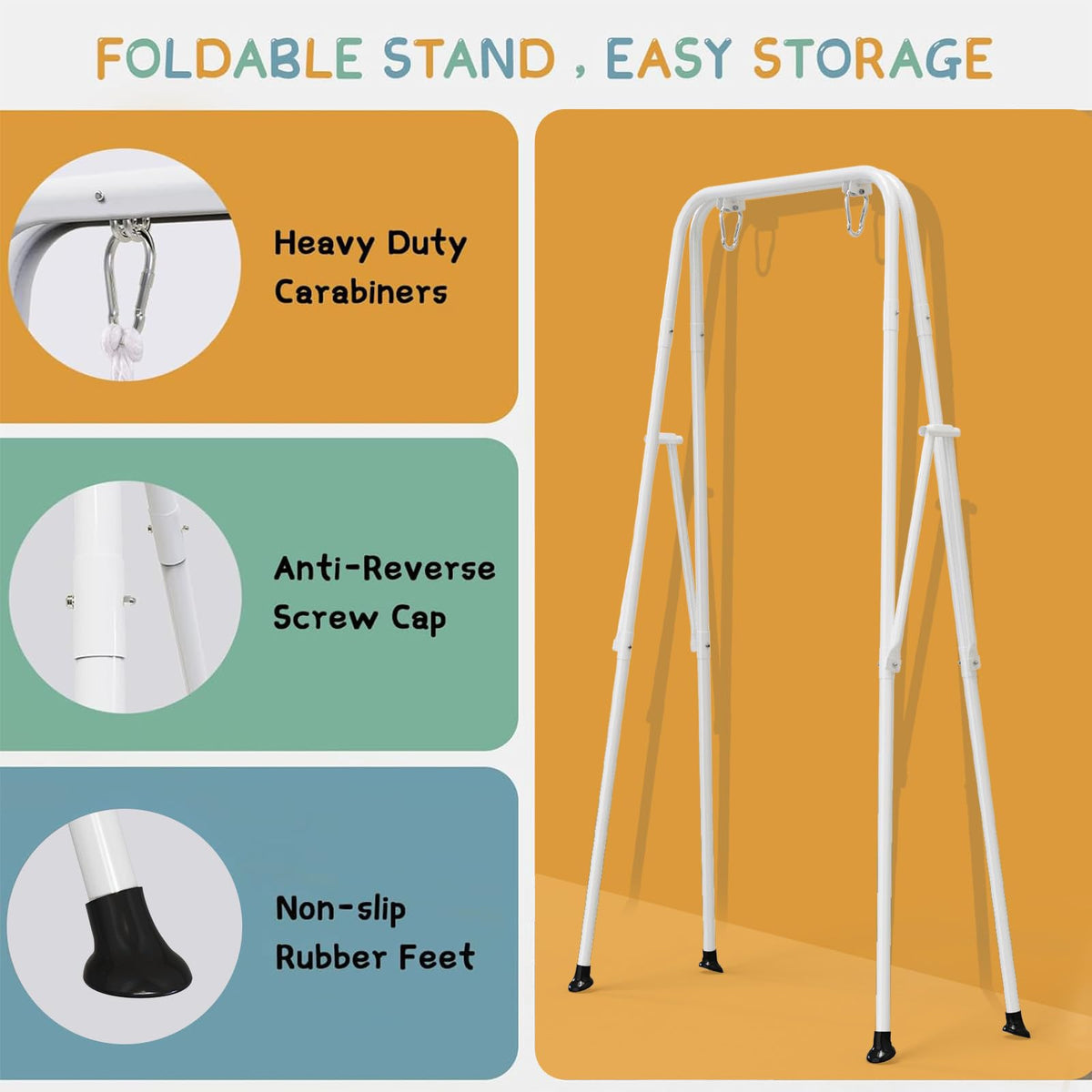 Powder-coated steel frame base and rust-resistant finish