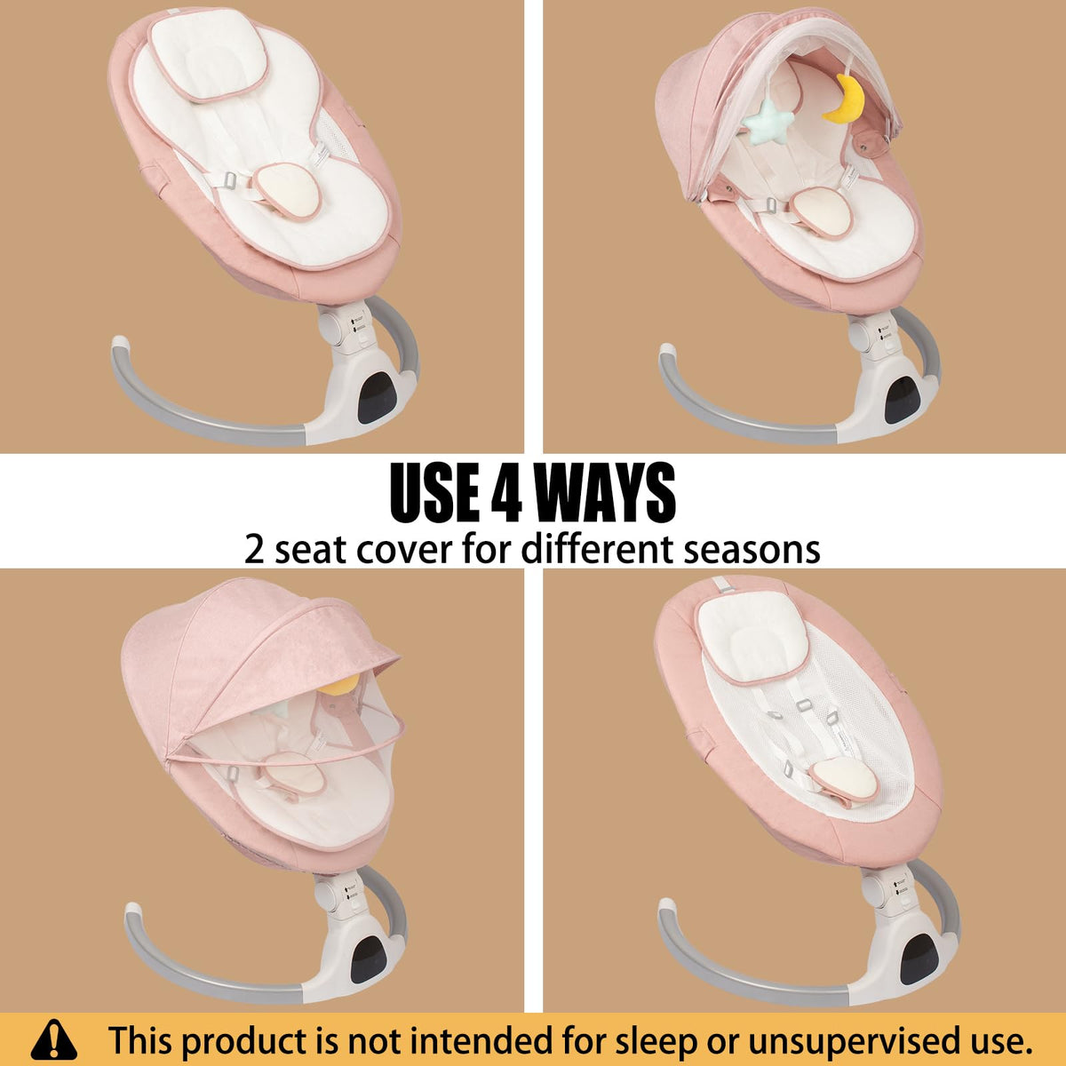 JFOVMCYG portable baby swing folded for storage and travel