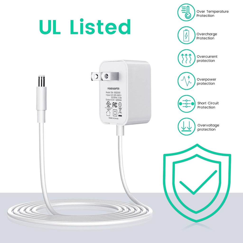 White charging cable and barrel connector close up