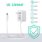 White charging cable and barrel connector close up