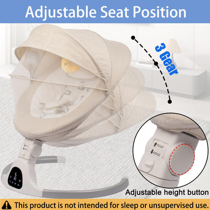 Side view of Jfovmcyg baby swing with mosquito net