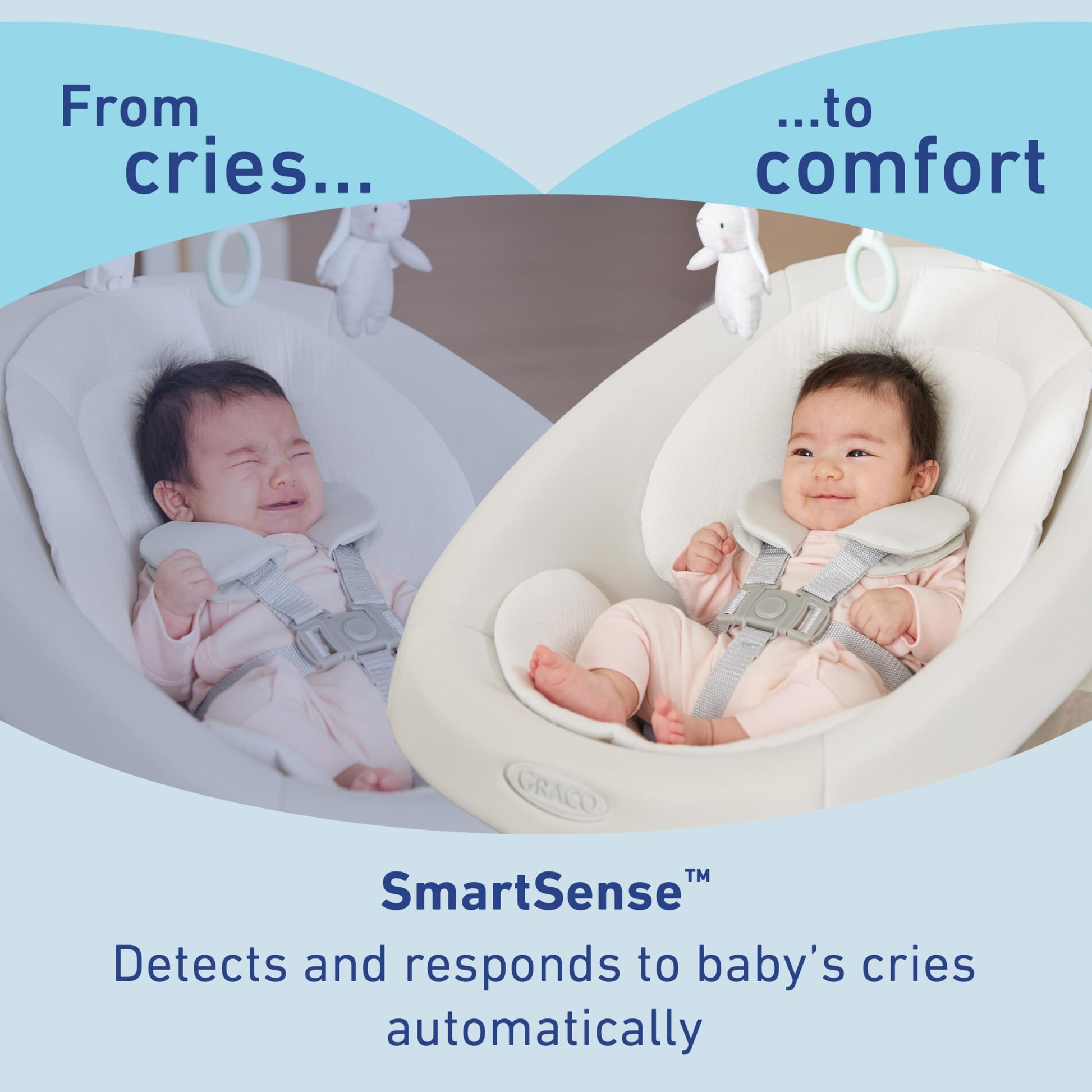 Graco SmartSense baby swing with cry detection sensor