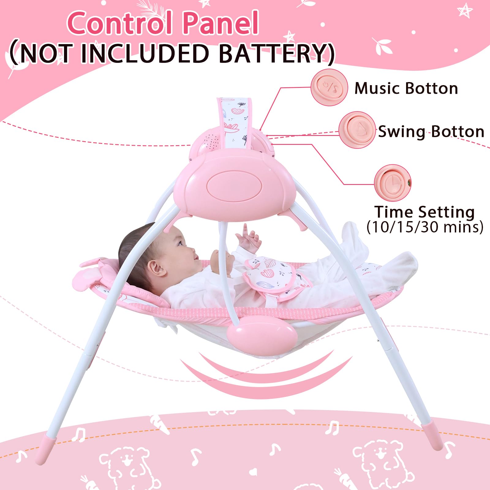 Folded Otrolepota baby swing for easy storage