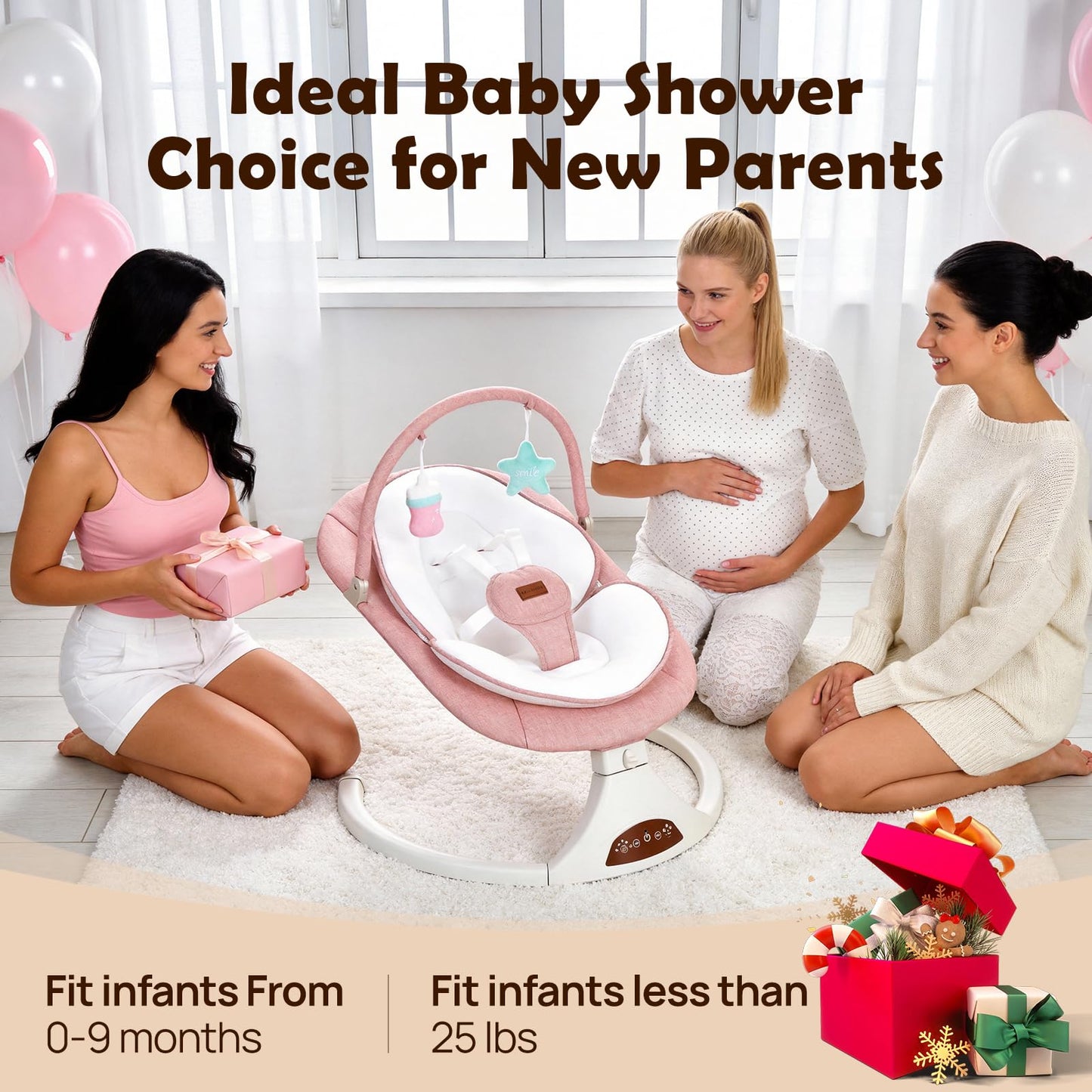 Viriwebaby baby rocker with 5 speed settings