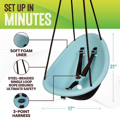 Swurfer Kiwi swing showing soft braided ropes