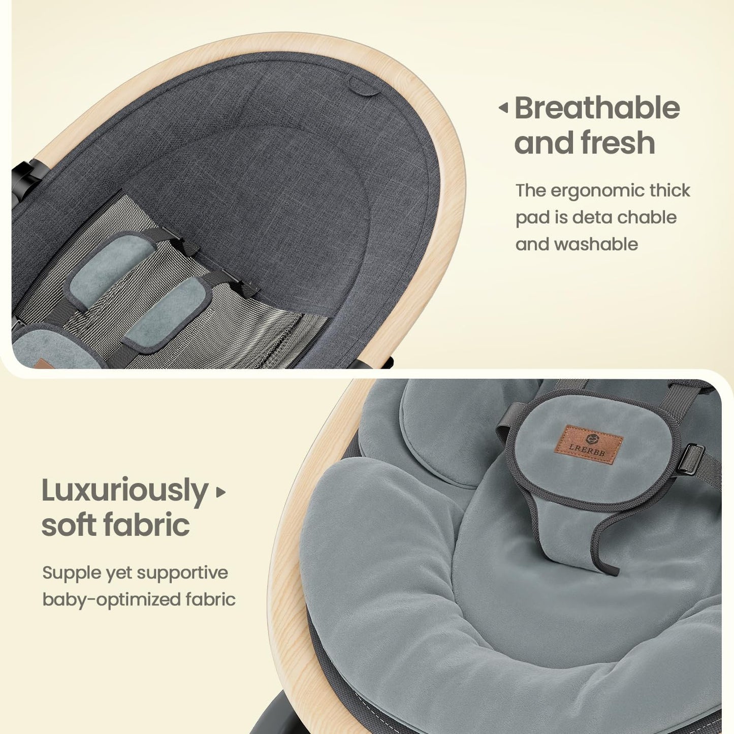 LrerBB electric swing powered with batteries for outdoor use