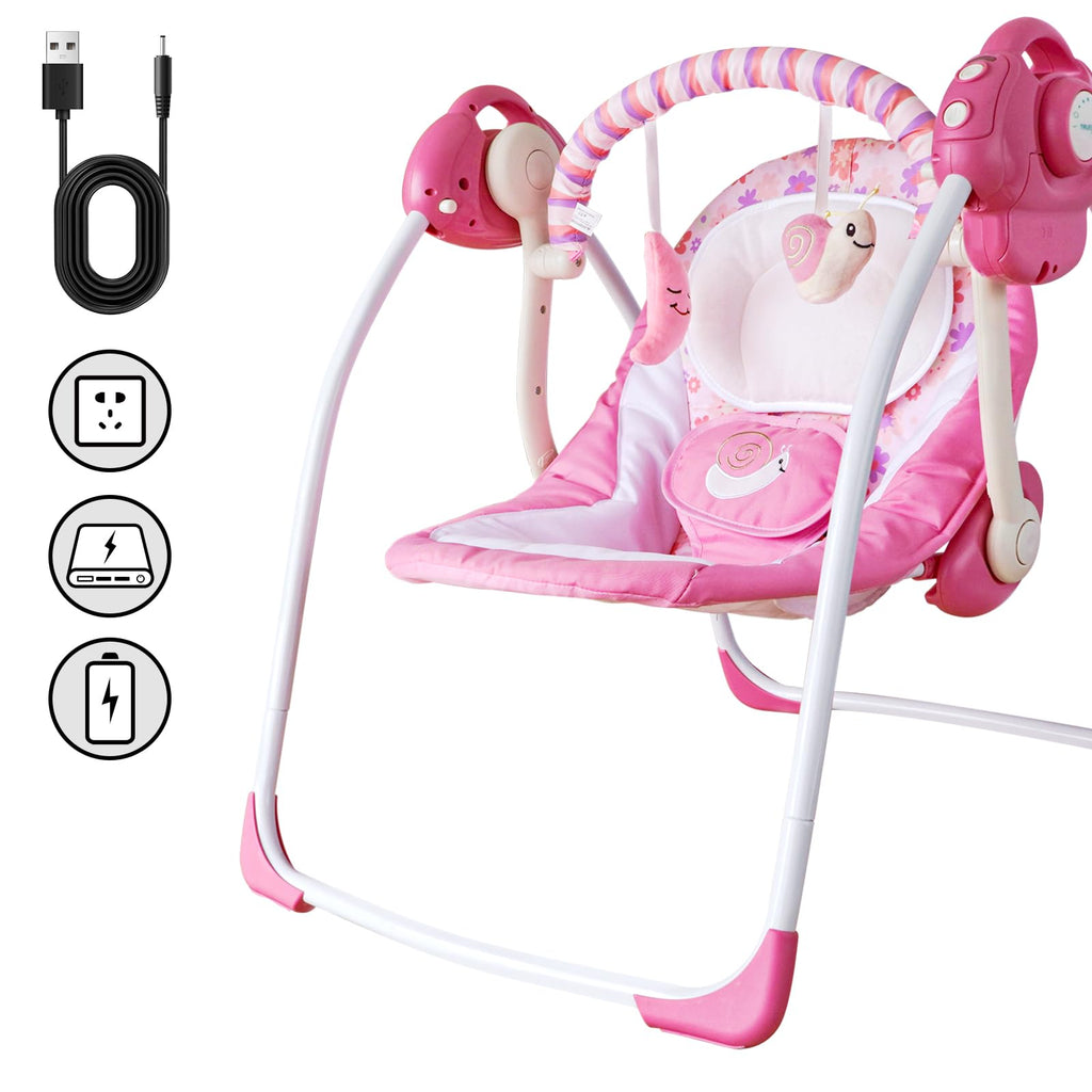 Duomilee baby swing side profile showing control panel and recline position