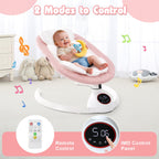 Soobaby portable baby rocker showing digital control panel