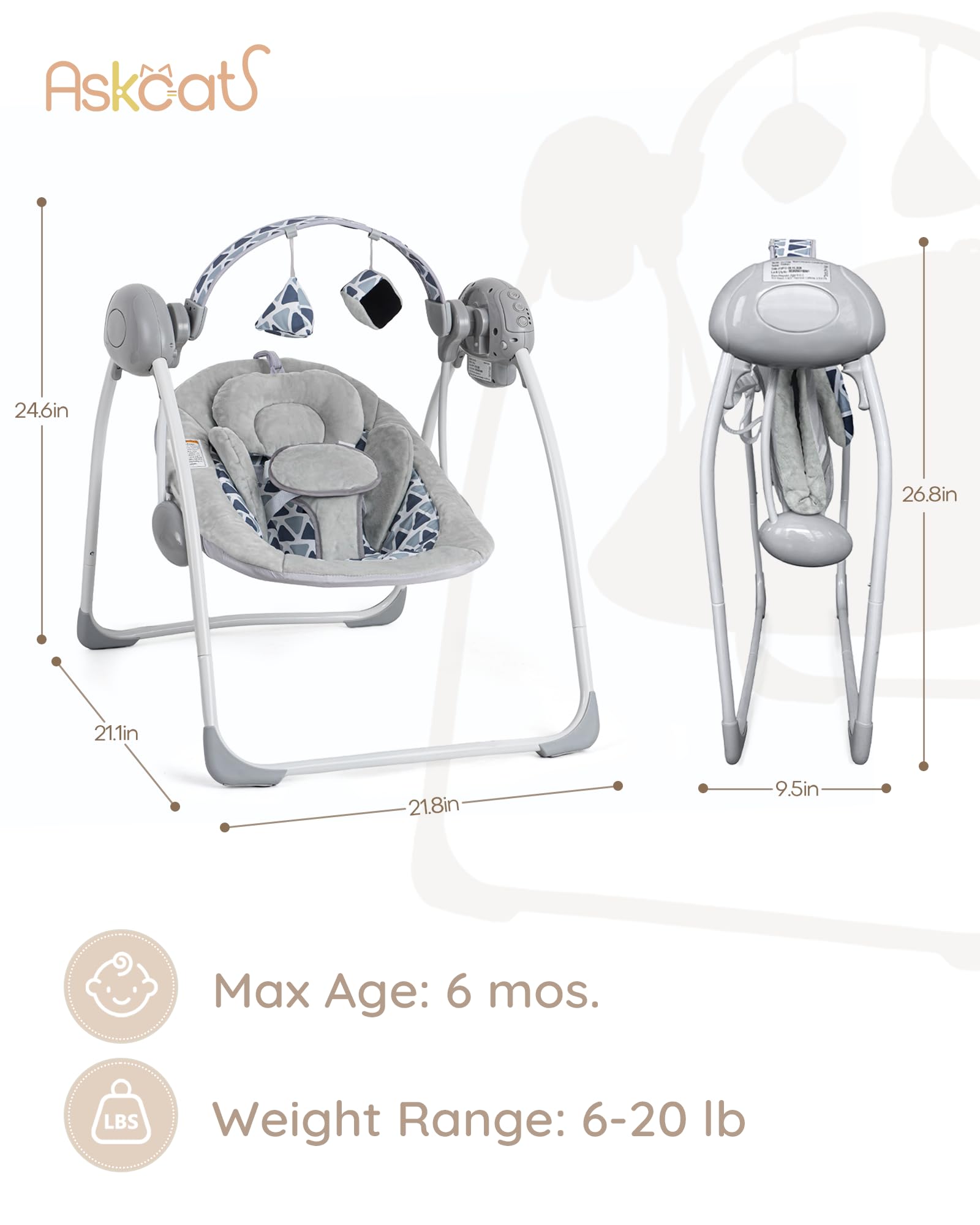 Folded AskCat baby swing for easy storage